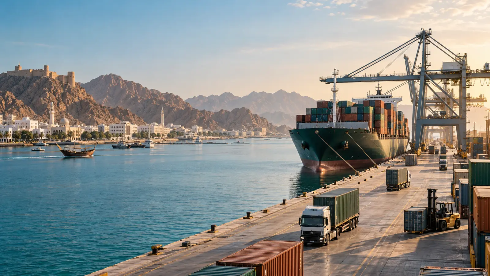 بندر، تجارت و لجستیک بین‌المللی در بازار عمان